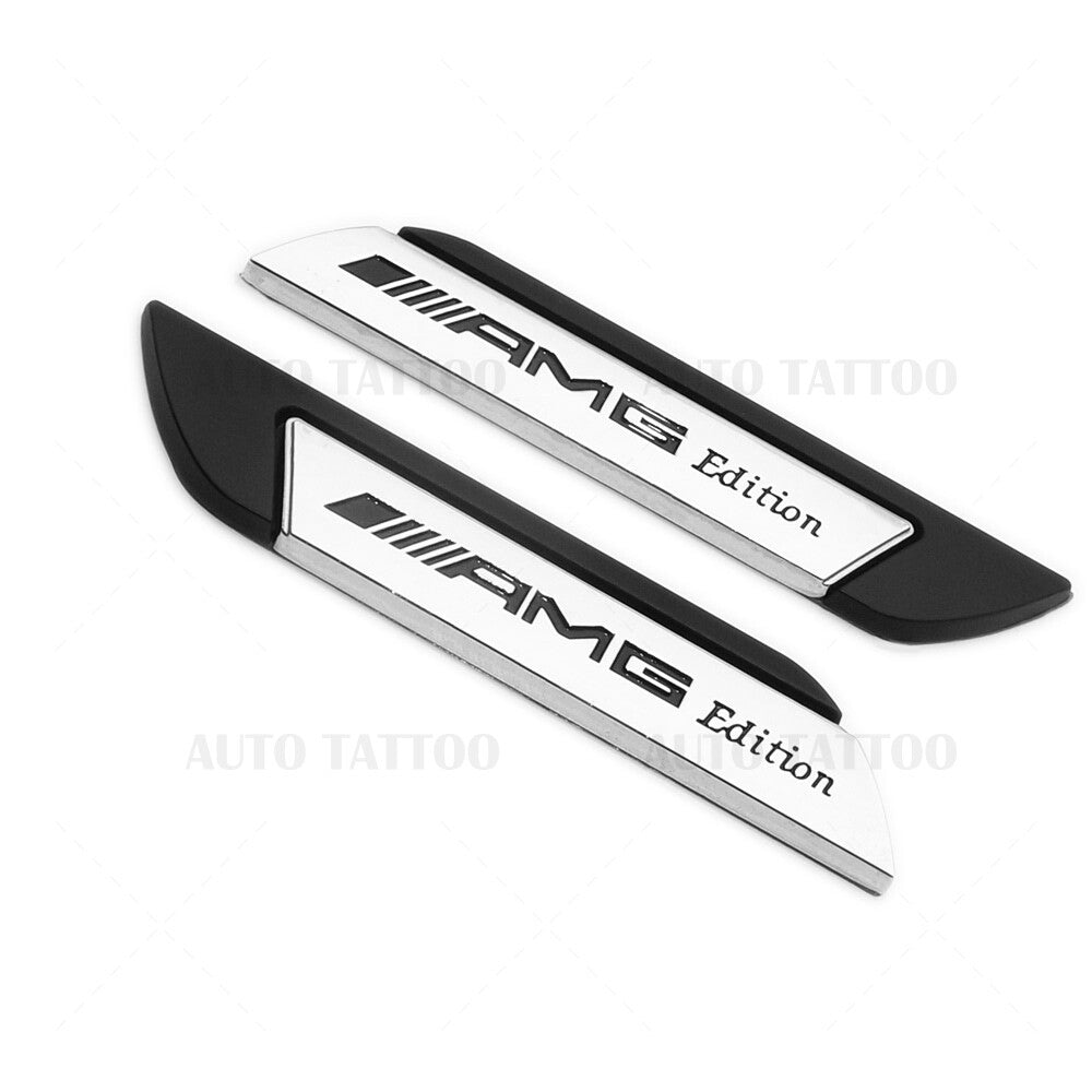 Universal Fender Marker Car AMG Edition Black Logo Badge Emblem Sport Nameplate