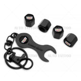 4x Hex New Cadillac Car Tire Wheel Air Stem Dust Valve Cap Cover + Keychain Gift