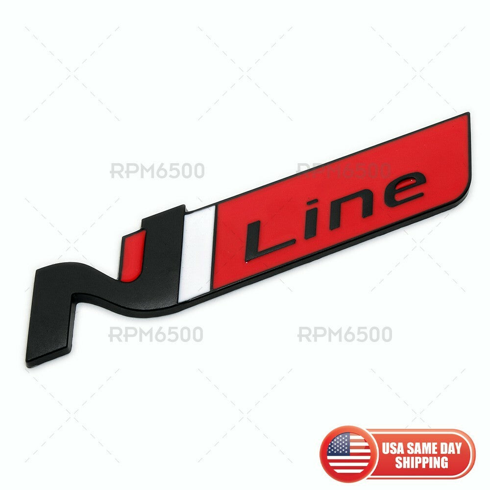 Universal Car Fender Side Marker Logo Badge Nameplate Emblem Sport Black Red