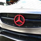 Mercedes-Benz Front Grill Overlays Add-On Logo Cover Emblem AMG Sport 3D Red