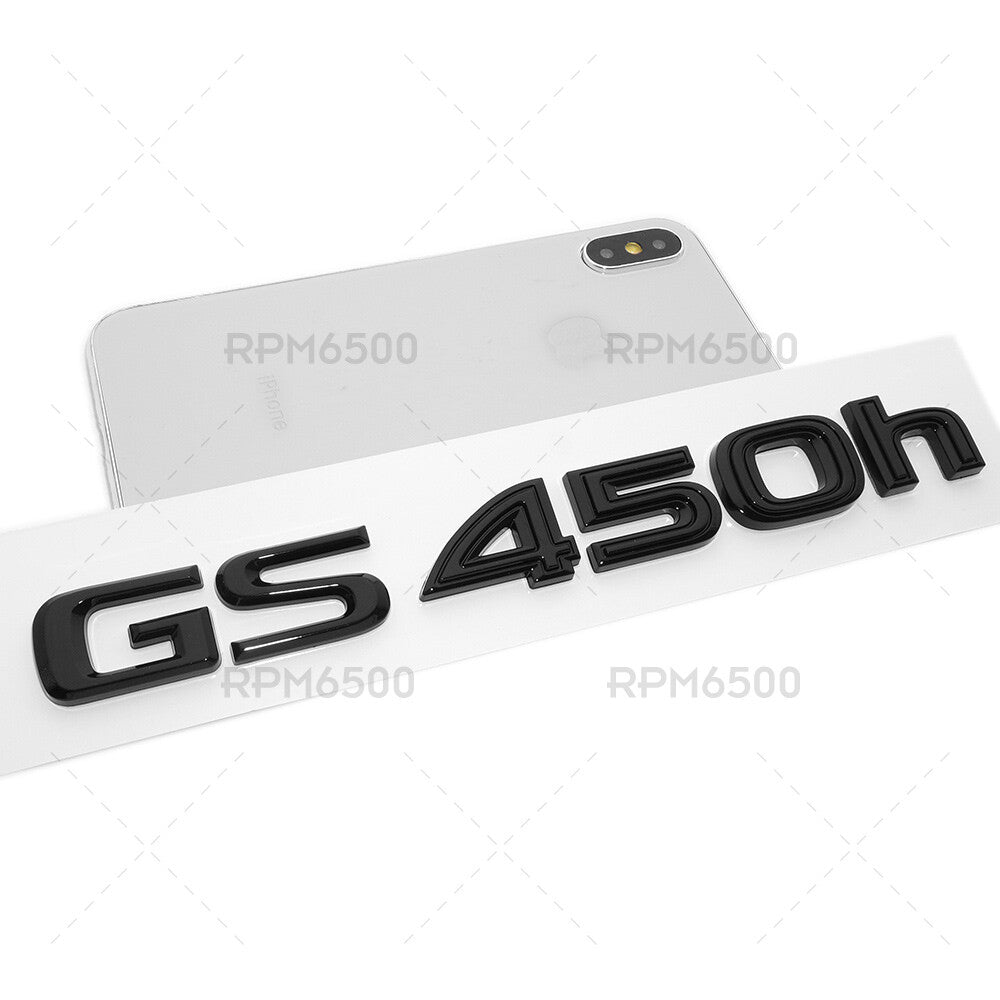 Lexus Rear Trunk Gloss Black GS 450h Letter Logo Badge Emblem Replace F-Sport