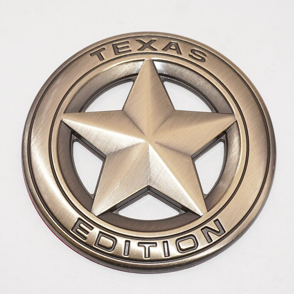 Universal 3D Fashion Metal Round Texas Star Car Decal Sticker Auto Decoration