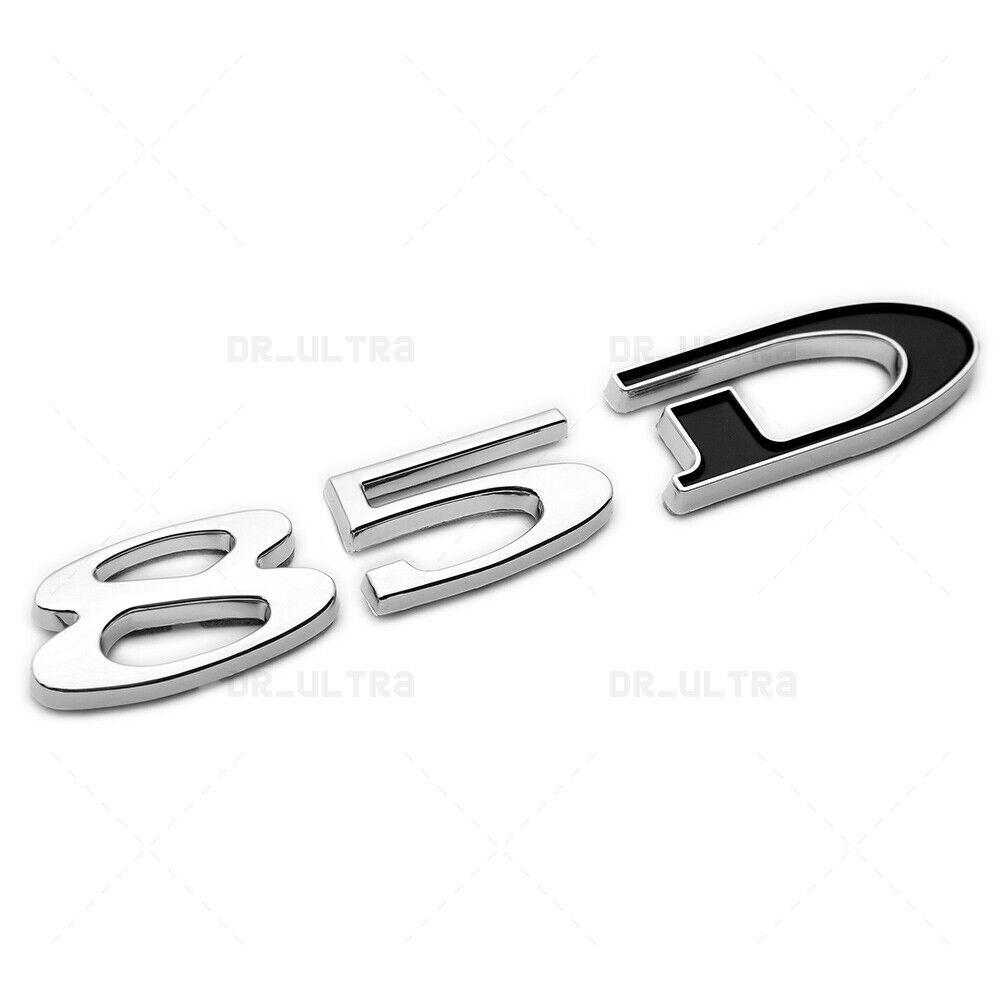 Tesla Rear Liftgate Lid Model 85D Nameplate Logo Badge Emblem Sport Chrome Black