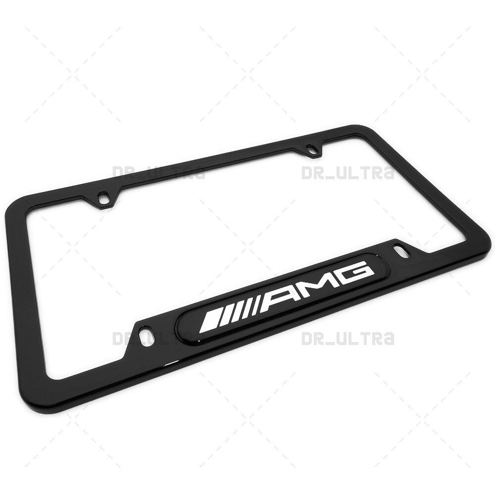 Gloss Black Front or Rear AMG Edition Logo Emblem License Plate Frame Cover Gift