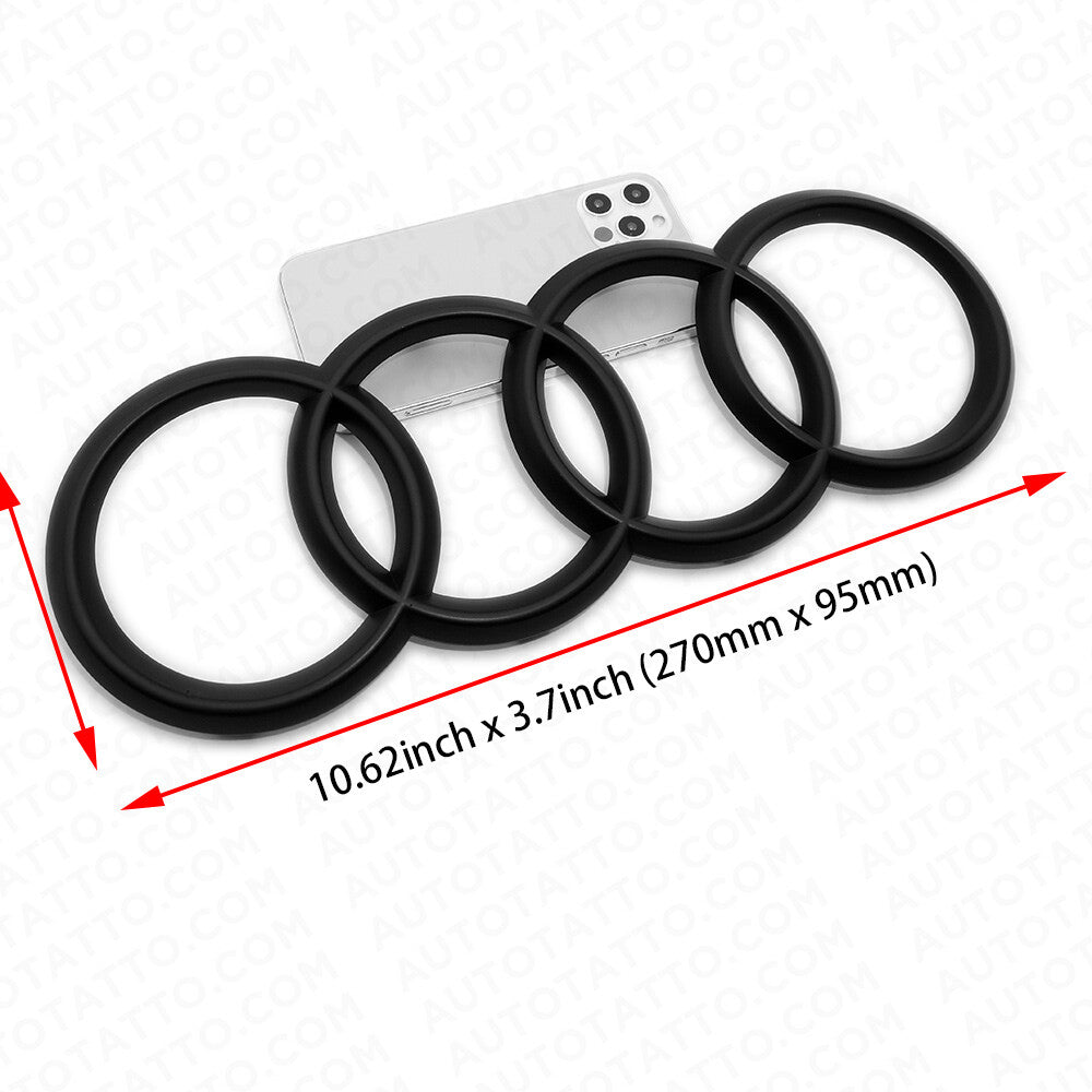 08-20 A3 S3 A4 S4 A5 S5 RS Matte Black Front Grille Sign Rings Badge Logo Emblem