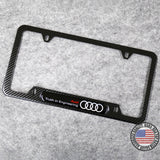 For Audi Front or Rear Carbon Fiber Texture License Plate Frame Cover Sport Gift