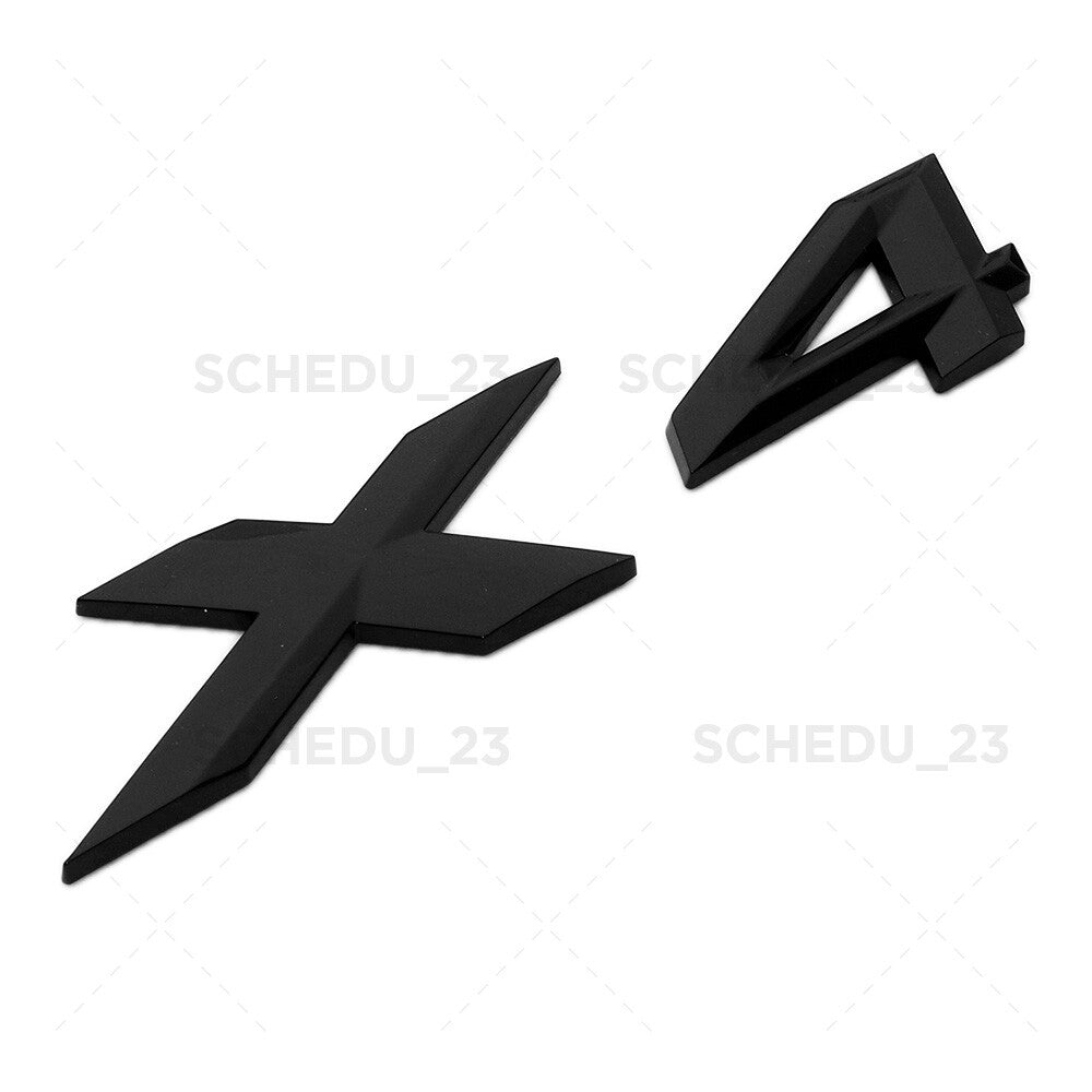 Gloss Black X4 Letter Logo Emblem Badge Liftgate Nameplate Rear Trunk M Sport