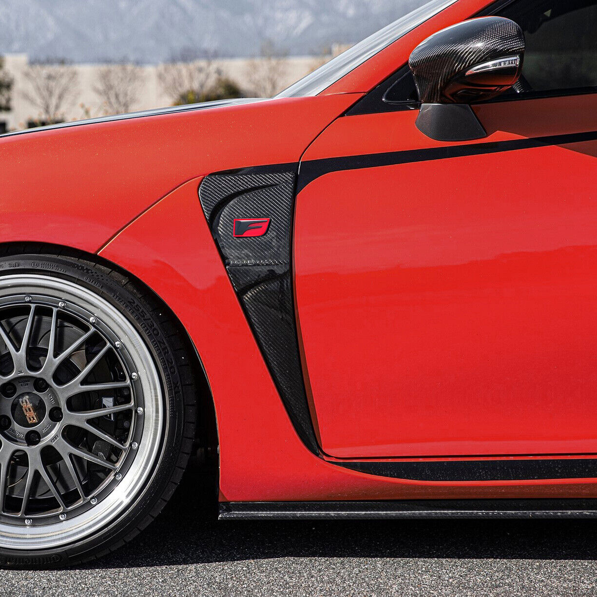 Lexus Black Red IS GS RC F Fender Letter Logo Badge 3D Decal Emblem Car F-Sport