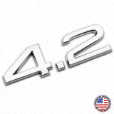 Audi Car Rear Trunk Deck Lid 4.2 Nameplate Emblem Logo Badge OEM Chrome