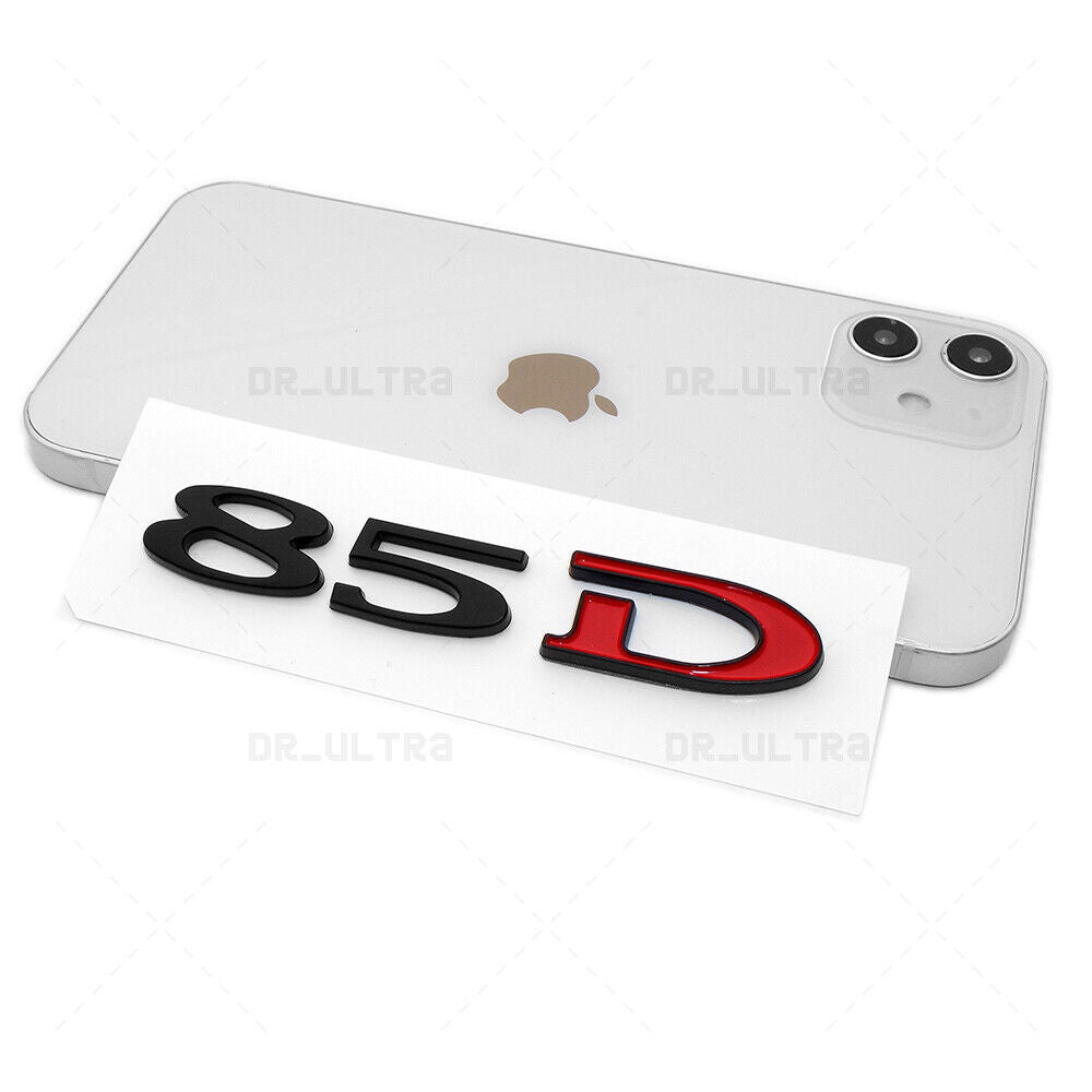 Tesla Rear Liftgate Lid Model 85D Nameplate Logo Badge Emblem Sport Black Red