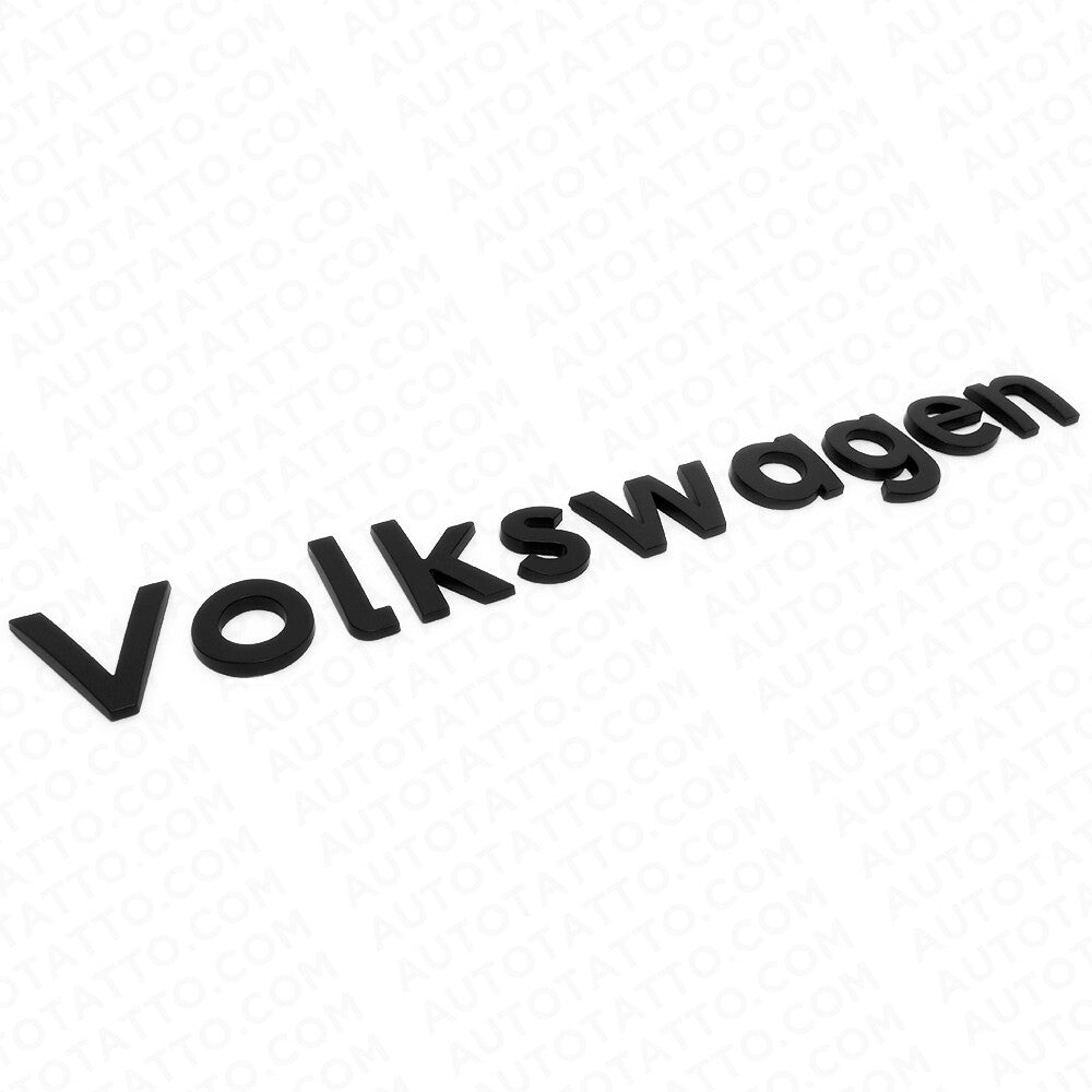 Universal Matte Black Rear Liftgate Badge Sport Volkswagen Letter Emblem For VW