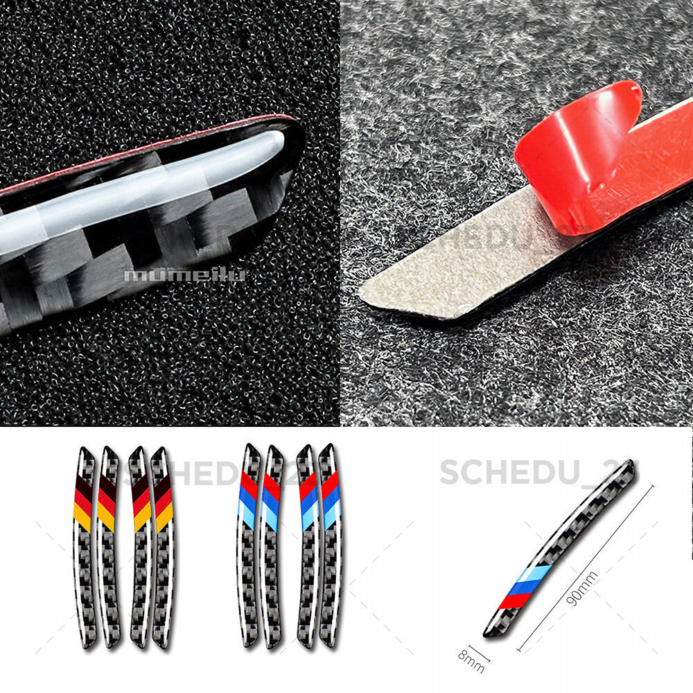 4x Universal Performance Car Wheels Carbon Fiber Sticker Badge Logo Emblem Sport