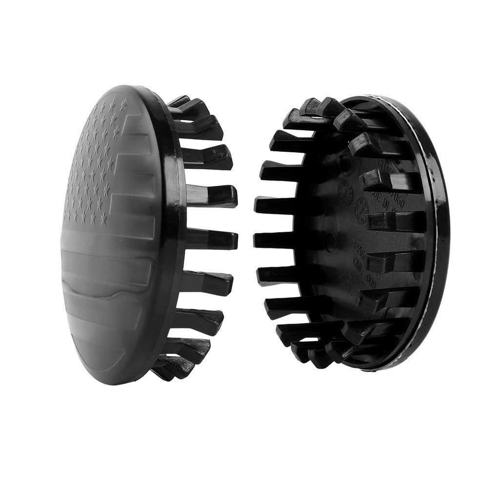 4Pc For Chevrolet GMC Center Caps 3.25” 83mm Blackout American USA Flag 22837060