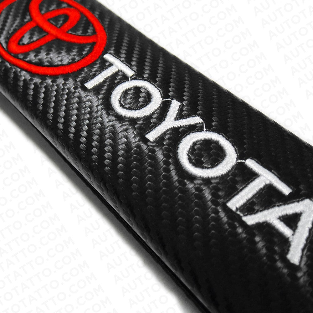 Car Carbon Seat Belt Cover Safety Shoulder Strap Cushion Pad Harness Fit Toyota
