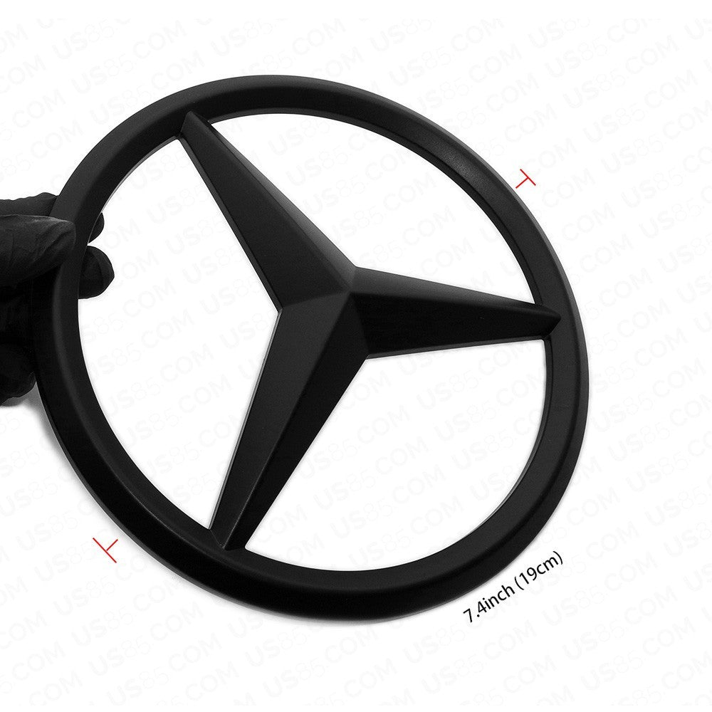 Mercedes Front Grill Overlays Add-On Logo Cover Emblem AMG Sport 3D Matte Black