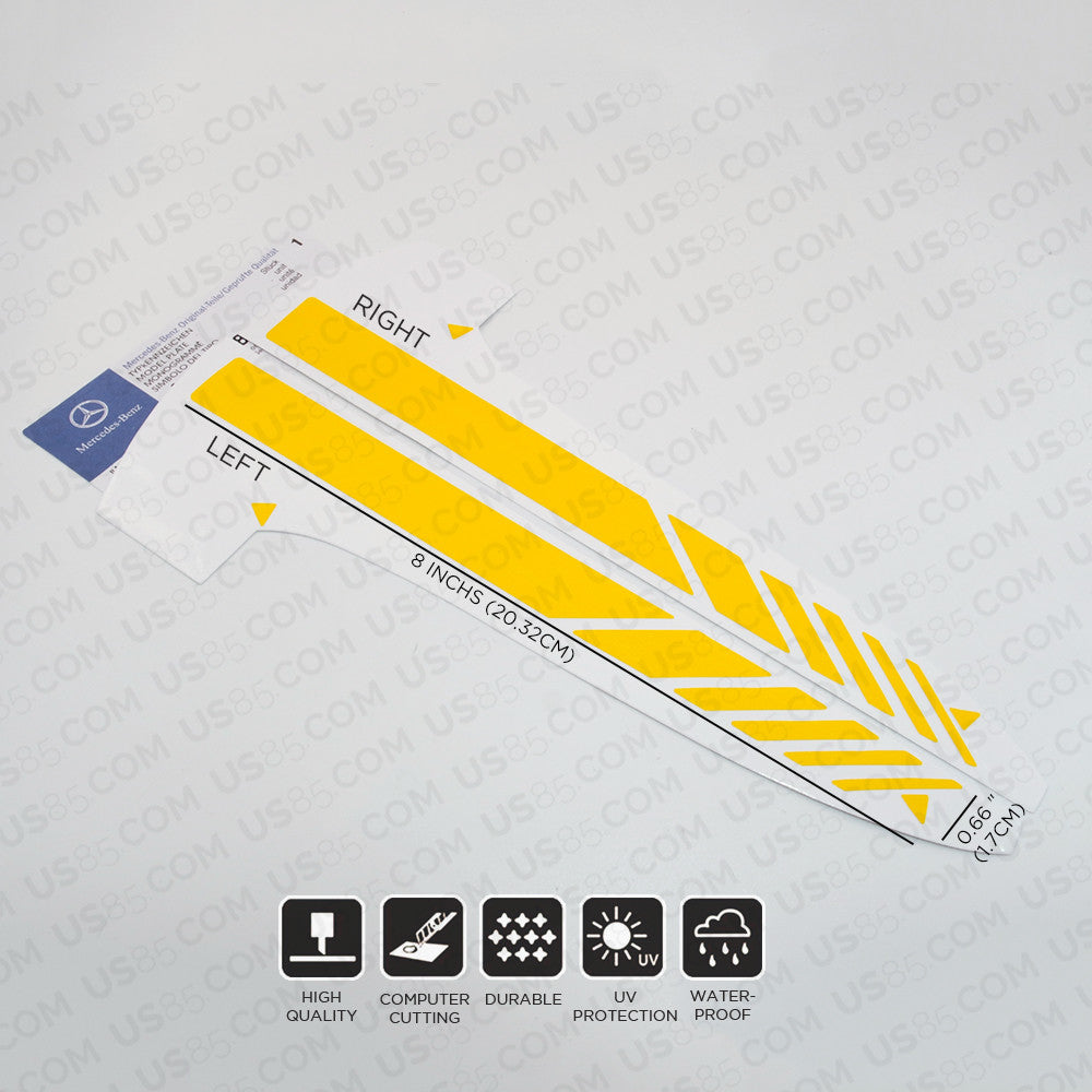 For New Mercedes Mirror Cover Trim Strip Sticker Vinyl Racing Decal AMG - Yellow