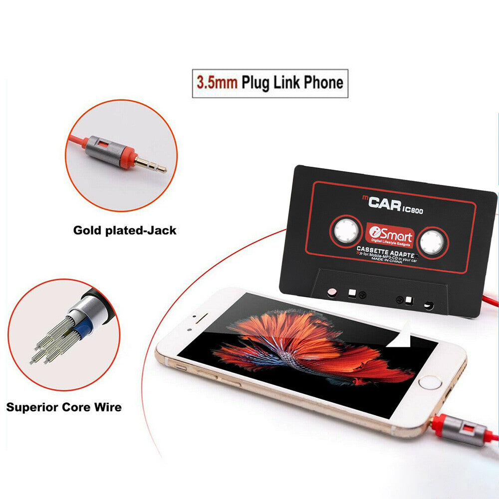 3.5mm Jack Car Audio AUX Cassette Tape Adapter MP3 CD Phone iPod Radio Converter