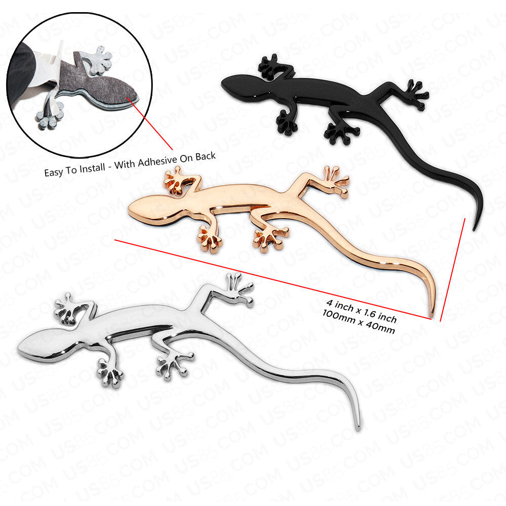 Universal Quattro Gecko Logo Badge Emblem Trunk 3D Sticker Car SUV Sport Chrome