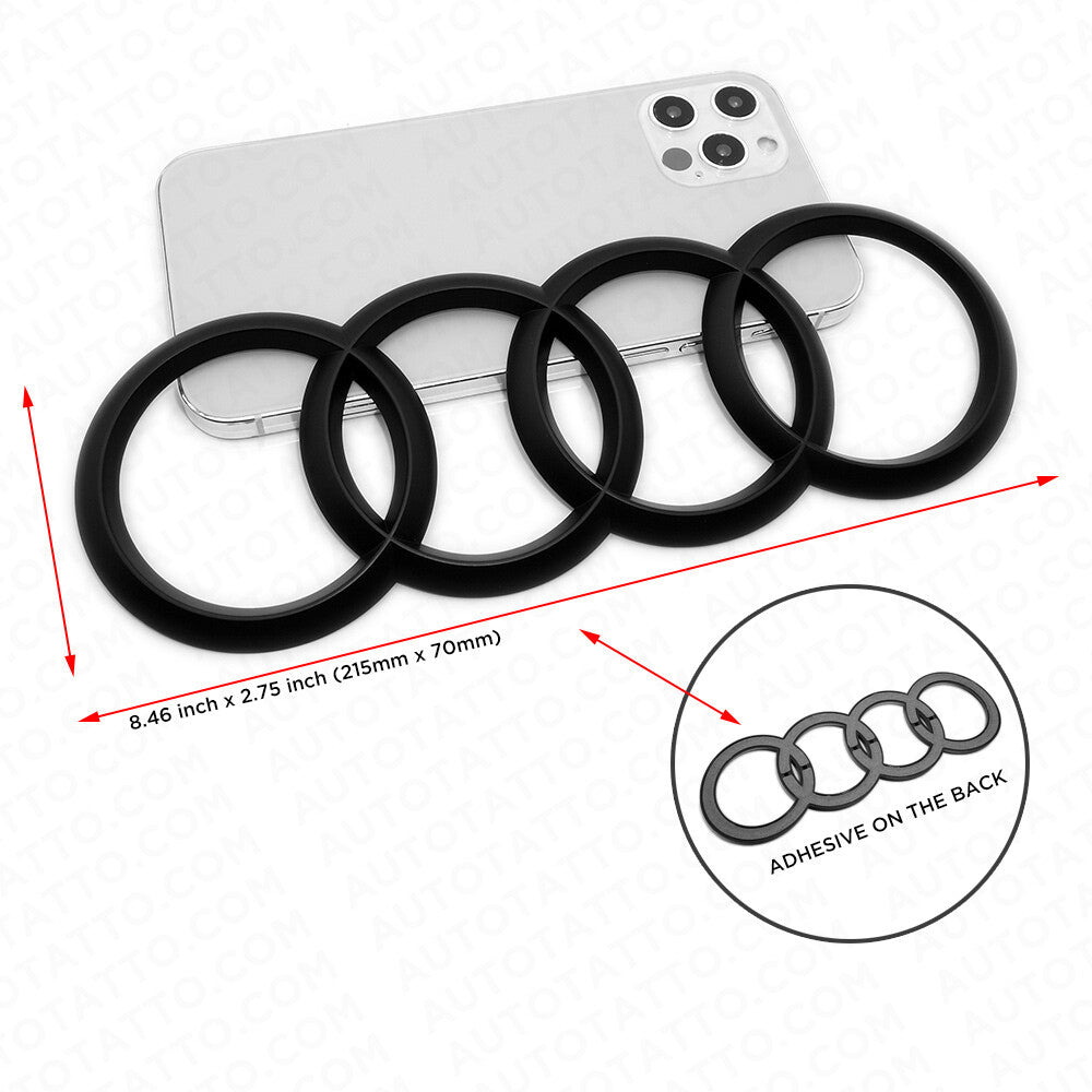 04-10 AUDI A8 S8 Q7 Matte Black Trunk Lid Luggage Ring Sign Badge Logo Emblem
