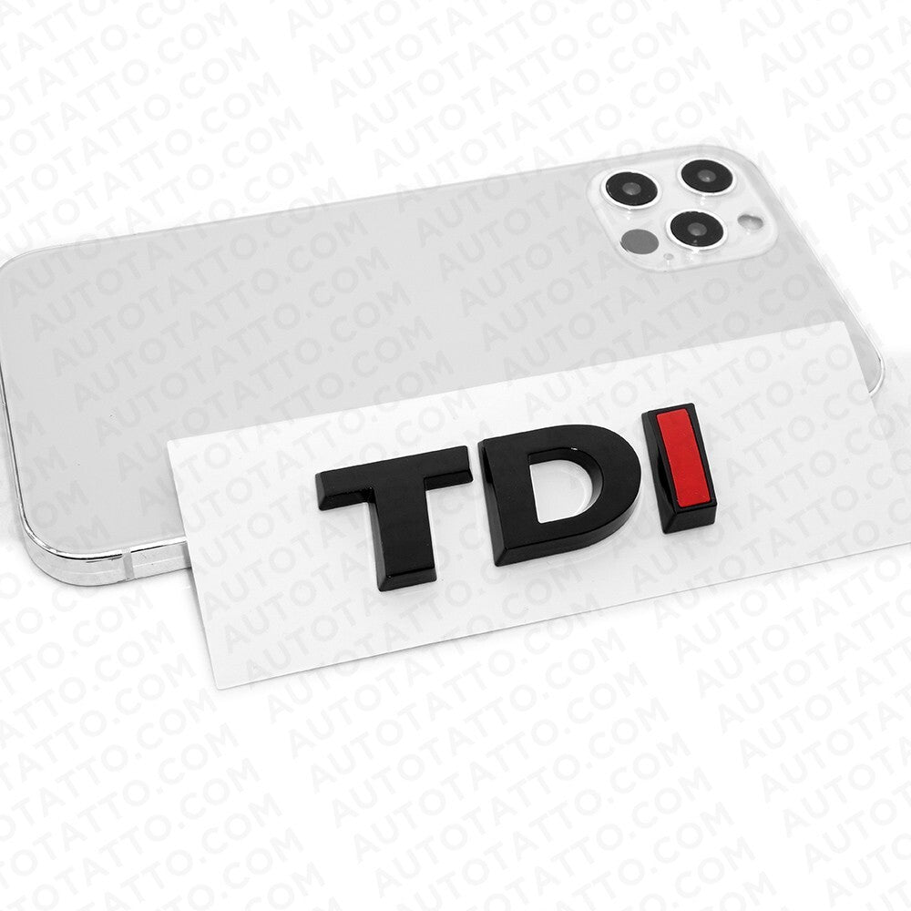Fit 2015 VW Jetta Rear Trunk TDI Emblem Badge Nameplate Black Red