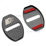 2x Audi S Carbon Fiber Texture Door Car Lock Protective Cover Sticker Decorate