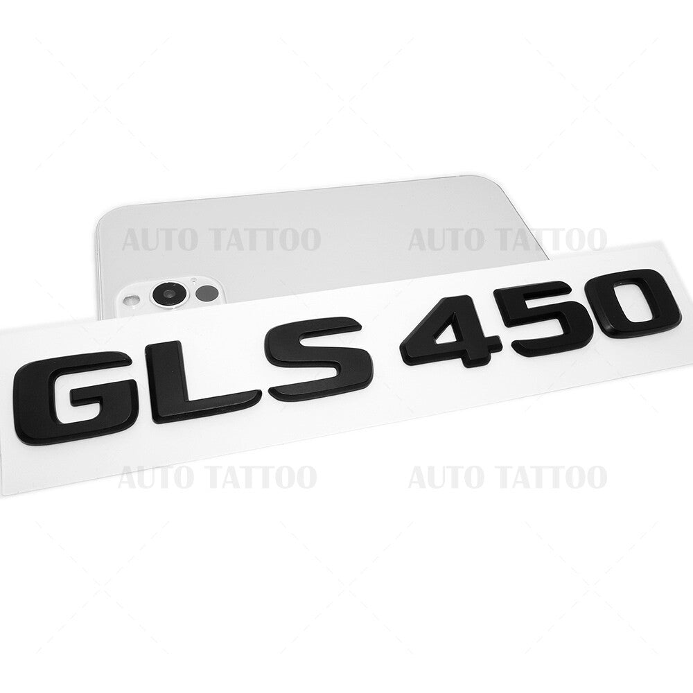 17-19 Mercedes GLS 450 Letter Emblem Liftgate Logo Badge AMG Sport Matte Black