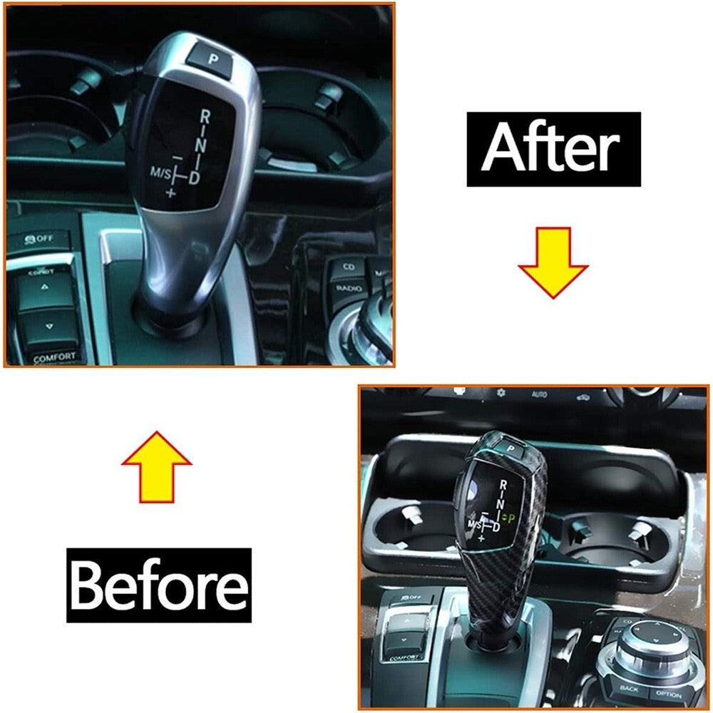 Carbon Fiber Style Gear Shift Knob Cover For BMW F30 X3 X4 X5 X6 328i 535i 320i