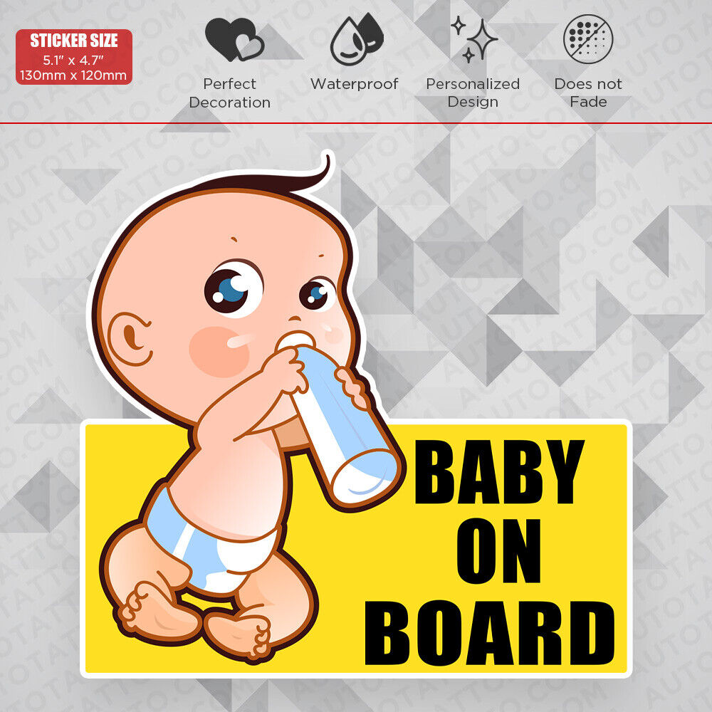 Cute Baby On Board Sticker Decal Kid In Car Van Truck Liftgate Window Decorate