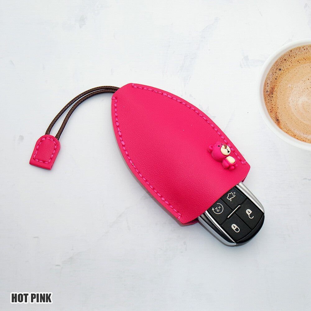 Universal Cute Cartoon Lady Car Key Fob Holder Cover Case Keychain Ring Gift