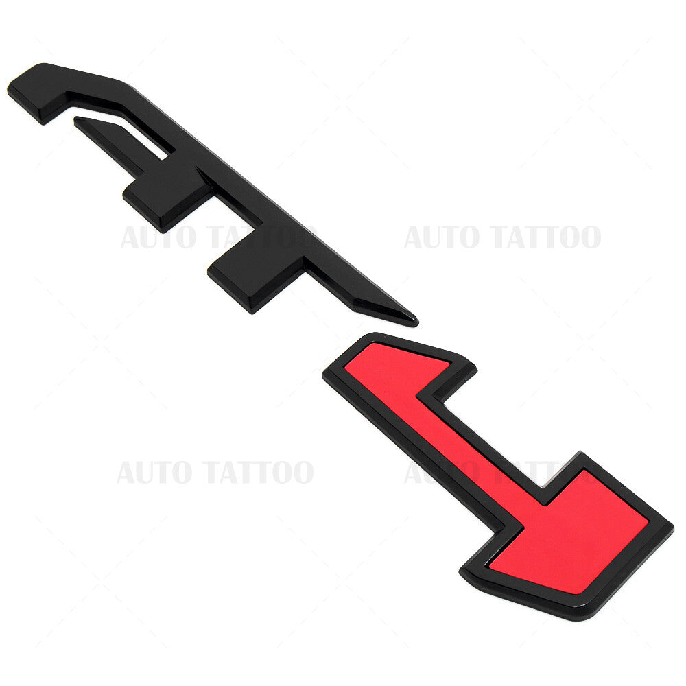 GMC Canyon Sierra AT4 Rear Tailgate Badge Logo Emblem Nameplate Matte Black Red