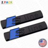 2pcs Sline S LINE Side Fender Marker Emblem Decal Badge Decorate Sport Blue