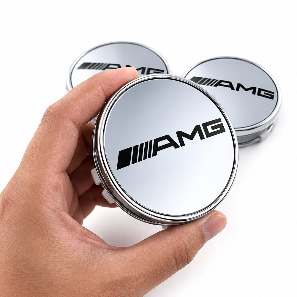 Mercedes-Benz AMG Set of 4 Silver AMG Center Caps 3 Inch/75mm Fits Most Models