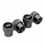 A-u-d-i Sport Roundel Car SUV Wheels Tire Air Valve Caps Stem Dust Logo Cover