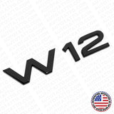 Audi Sport Car Rear Trunk W12 Marker Nameplate Emblem Badge Gloss Black