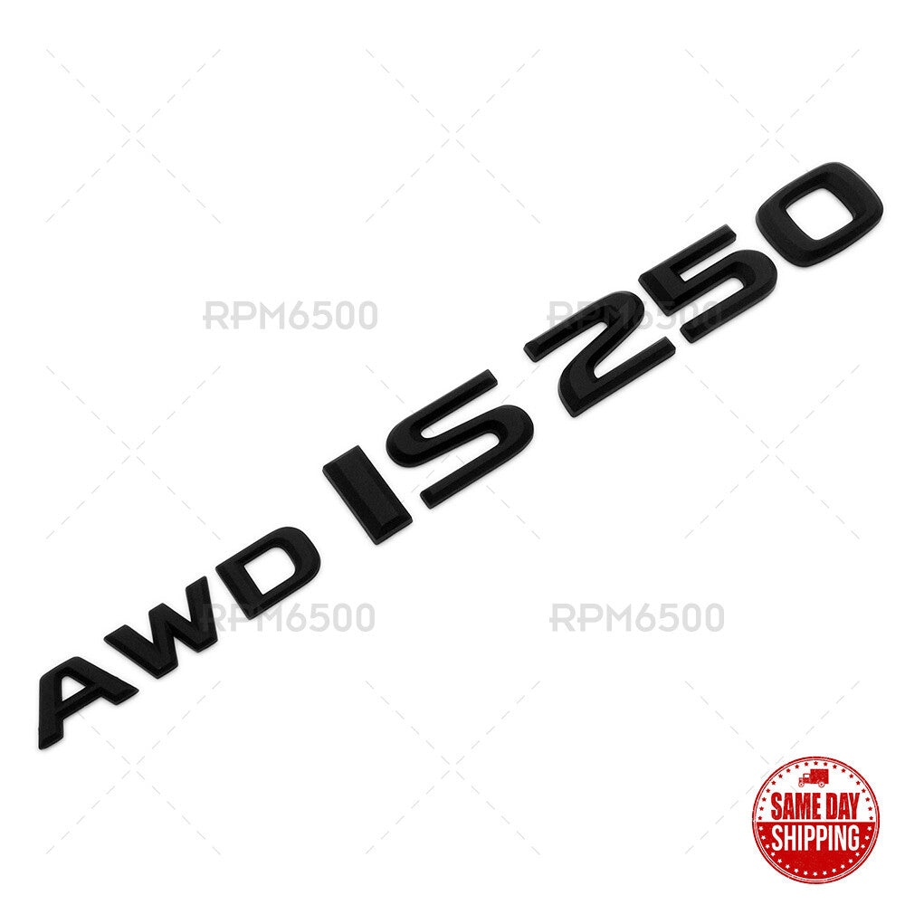 Lexus Trunk Matte Black AWD IS 250 Letter Logo Badge Emblem Car Replace F-Sport