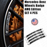 4pcs Mercedes AMG Edition Sport Wheels Badge 3D Sticker Logo Emblem Decoration