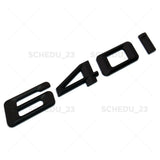 Matte Black 640i Letter Logo Emblem Badge Trunk Lid M Performance F06 F12 F13
