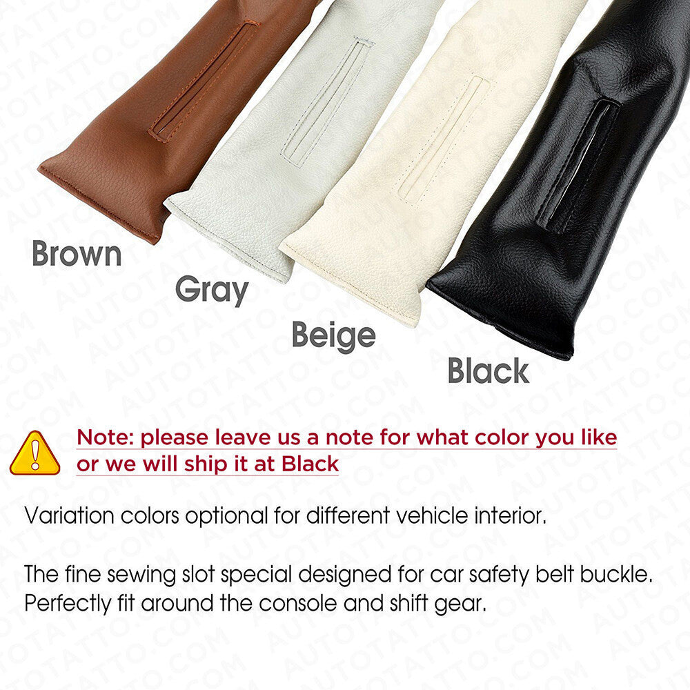 2pcs Universal Car Sport Seat Hand Brake Gap Filler Pad Leather Decoration Gift