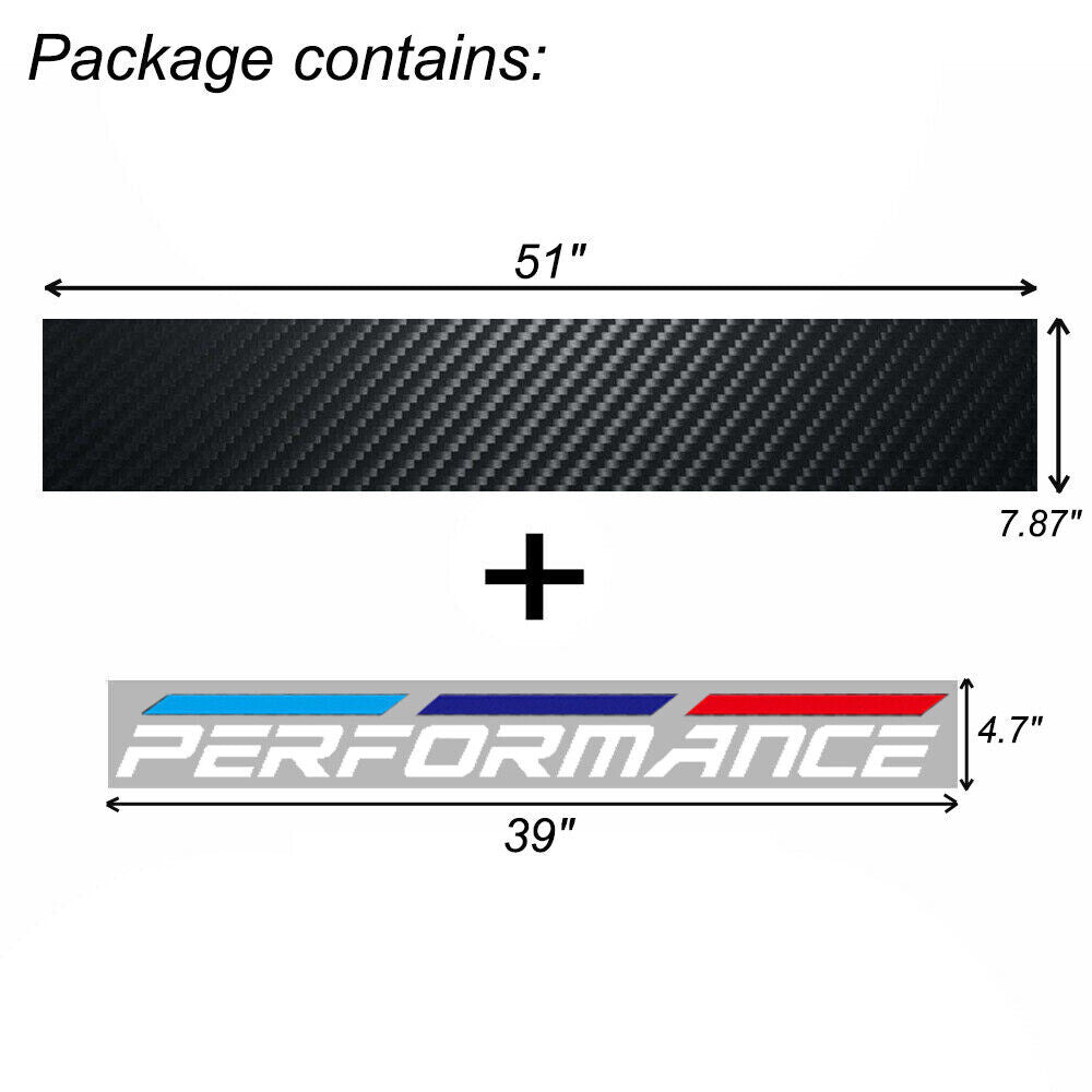 M-Sport Front Window Windshield Carbon Fiber Vinyl Banner Decal Sticker for BMW