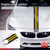 Yellow Carbon Fiber 5D Car Hood Sticker Stripe Decal For BMW Performance Sport