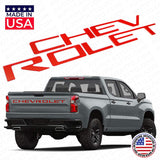 19-22 Silverado CHEVROLET Tailgate Insert 3D Letters Badge Nameplate Emblem Red