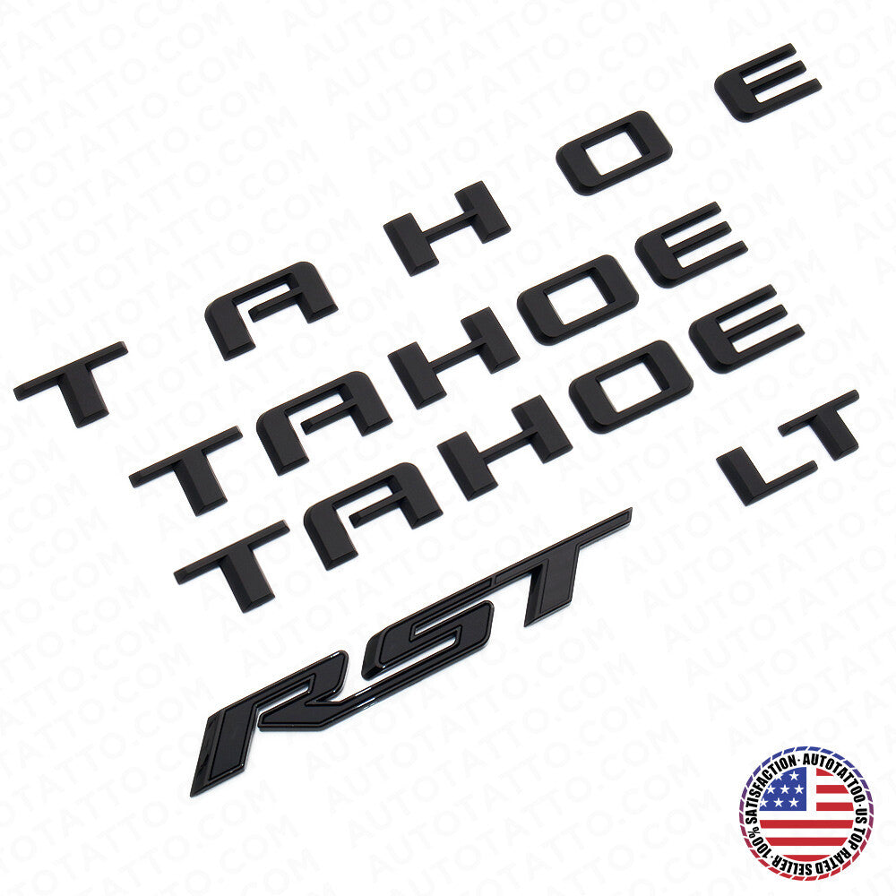 2021+ Chevy Tahoe Matte Black Nameplate Emblem Kit Set LT RST Sport Decorate