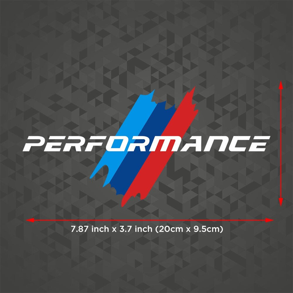BMW M Performance Sport Car Door Bumper Windows Decorate 3D Sticker Decal White