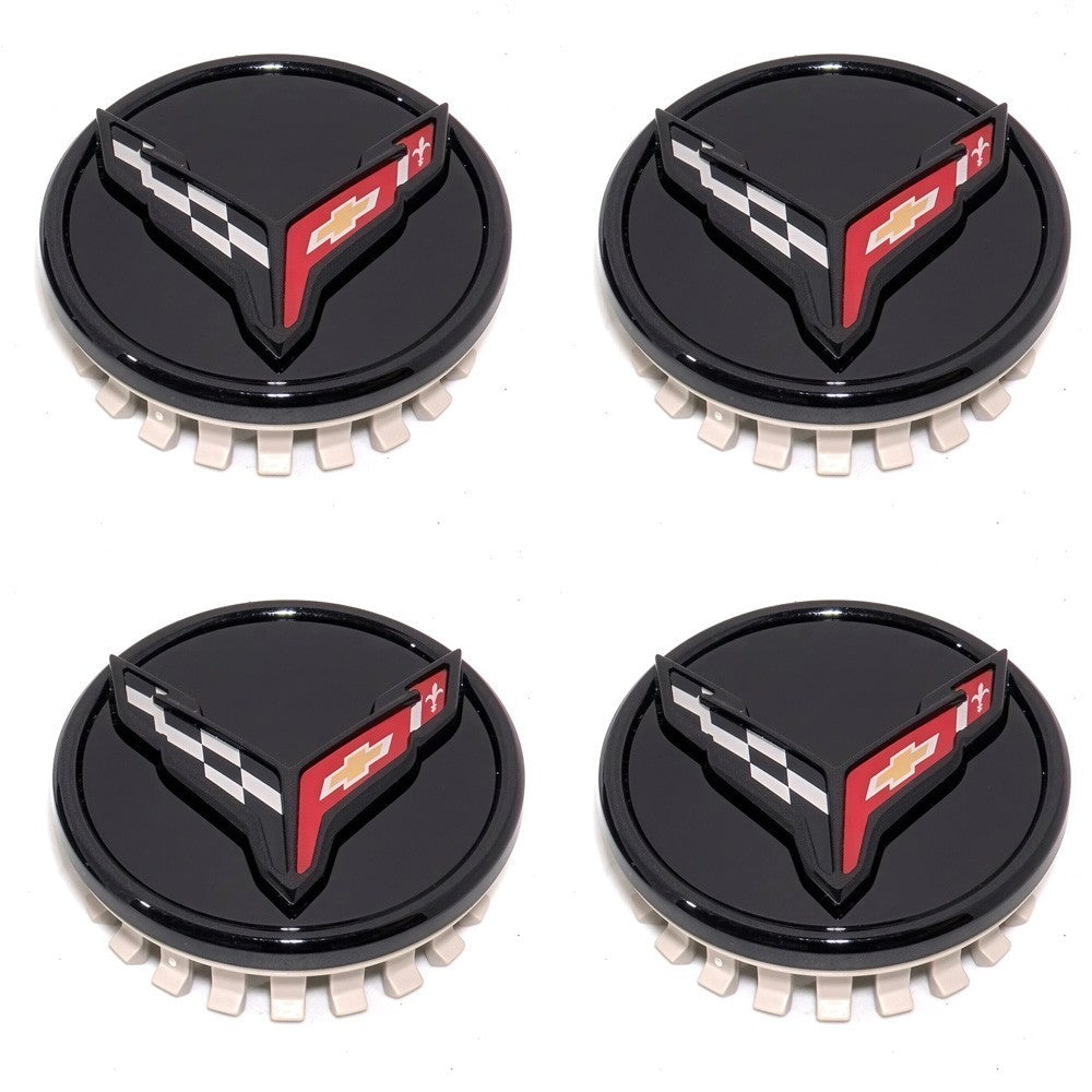 GM 2020-2026 Corvette C8 Wheels Center Caps (SET OF 4) Black