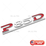 Tesla Liftgate P85D Performance Nameplate Logo Badge Emblem Sport Chrome Red