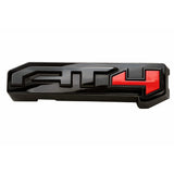 Grille AT4 Emblem Badge for 2024-2026 GM Sierra 2500HD 3500HD Gloss Black Red