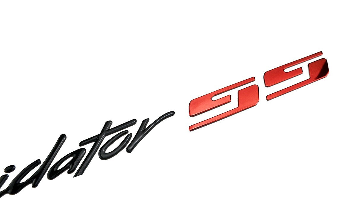 1Pc Intimidator SS Emblem Letters Badge 88980874 Black Red 17 INCH