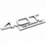 Audi Car Rear Trunk Deck Lid 4.0T Quattro Nameplate Emblem Badge OEM Chrome Slin