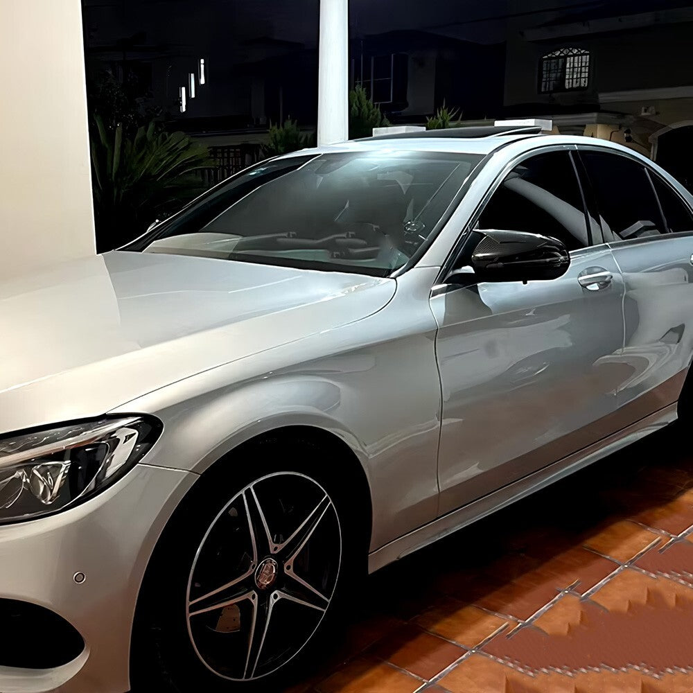 Gloss Black Mercedes W205 W213 X253 W222 C E S GLC Horn Mirror Cover Replace