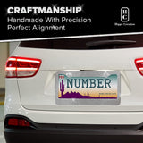 2x Acrylic Bling Rhine Stone Chrome Crystal Diamond Glitter License Plate Frame
